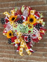 Load image into Gallery viewer, Home Sweet Home Ladybug/Sunflower Wreath