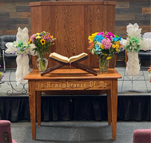 Load image into Gallery viewer, Cross-White Poly Burlap with florals