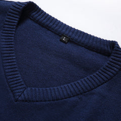 Solid Color V-Neck Knit Sweater