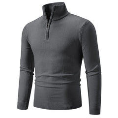 Plus Size Fleece Zip Mock Neck Sweater