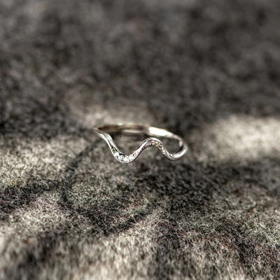 Fashion Water Wave Silver Ring