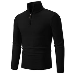 Plus Size Fleece Zip Mock Neck Sweater