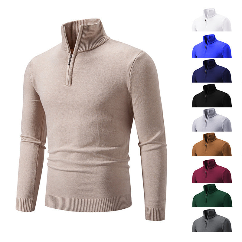 Plus Size Fleece Zip Mock Neck Sweater