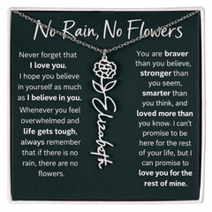 Flower Name Necklace - No Rain No Flowers