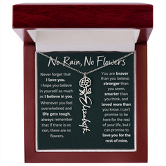 Flower Name Necklace - No Rain No Flowers