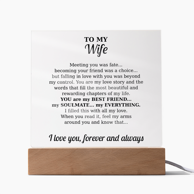Acrylic Square Plaque - To My Wife