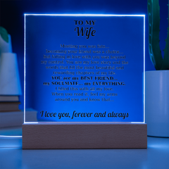 Acrylic Square Plaque - To My Wife