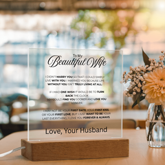 Acrylic Square Plaque - To My Beautiful Wife