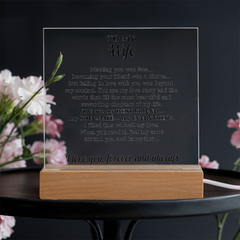 Acrylic Square Plaque - To My Wife