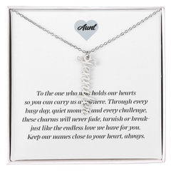 Multi Vertical Name Necklace - Aunt