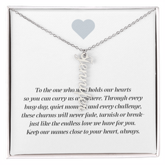 Multi Vertical Name Necklace with message card