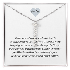 Multi Vertical Name Necklace - Grandma