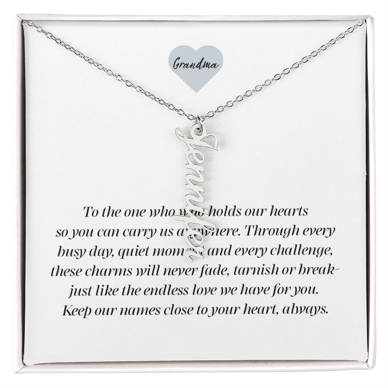 Multi Vertical Name Necklace - Grandma