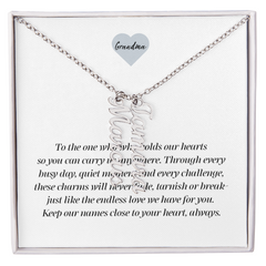 Multi Vertical Name Necklace - Grandma