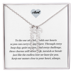 Multi Vertical Name Necklace - Aunt