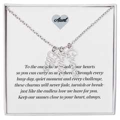 Multi Vertical Name Necklace - Aunt