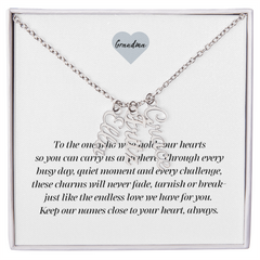 Multi Vertical Name Necklace - Grandma