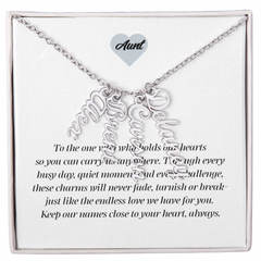 Multi Vertical Name Necklace - Aunt