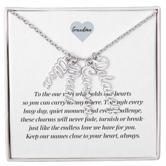 Multi Vertical Name Necklace - Grandma