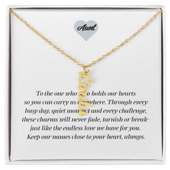 Multi Vertical Name Necklace - Aunt