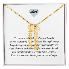 Multi Vertical Name Necklace - Aunt