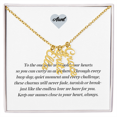 Multi Vertical Name Necklace - Aunt