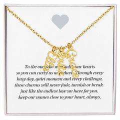 Multi Vertical Name Necklace with message card