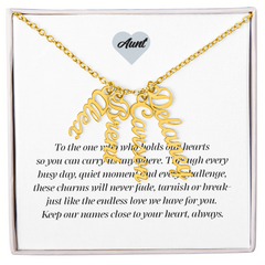 Multi Vertical Name Necklace - Aunt
