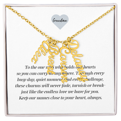 Multi Vertical Name Necklace - Grandma
