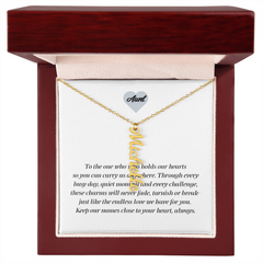 Multi Vertical Name Necklace - Aunt