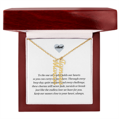 Multi Vertical Name Necklace - Aunt