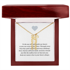 Multi Vertical Name Necklace with message card