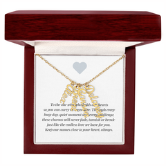 Multi Vertical Name Necklace with message card