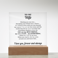 Acrylic Square Plaque - To My Wife