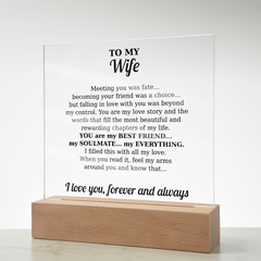 Acrylic Square Plaque - To My Wife