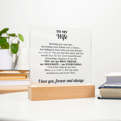 Acrylic Square Plaque - To My Wife