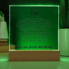 Acrylic Square Plaque - To My Wife