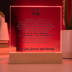 Acrylic Square Plaque - To My Wife