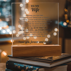 Acrylic Square Plaque - To My Wife
