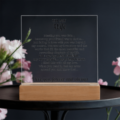 Acrylic Square Plaque - To My Wife