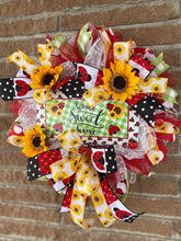 Load image into Gallery viewer, Home Sweet Home Ladybug/Sunflower Wreath
