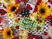 Load image into Gallery viewer, Home Sweet Home Ladybug/Sunflower Wreath
