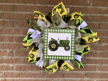 Load image into Gallery viewer, Green Tractor Wreath, Farmhouse, Little Boys Room Décor, Farm Wreath, Country, Barn
