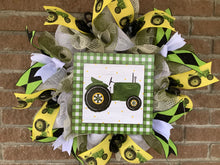 Load image into Gallery viewer, Green Tractor Wreath, Farmhouse, Little Boys Room Décor, Farm Wreath, Country, Barn
