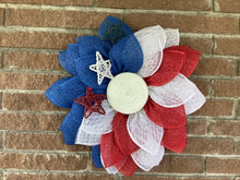 Load image into Gallery viewer, Patriotic Sunflower, Porch decor for summer, Front door wreath, Red White &amp; Blue
