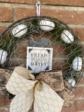 Load image into Gallery viewer, Fresh Eggs Daily, Farmhouse Egg wreath
