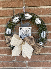 Load image into Gallery viewer, Fresh Eggs Daily, Farmhouse Egg wreath
