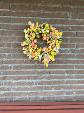 Load image into Gallery viewer, Yellow Peachy Pink &amp; Green Tulip Wreath
