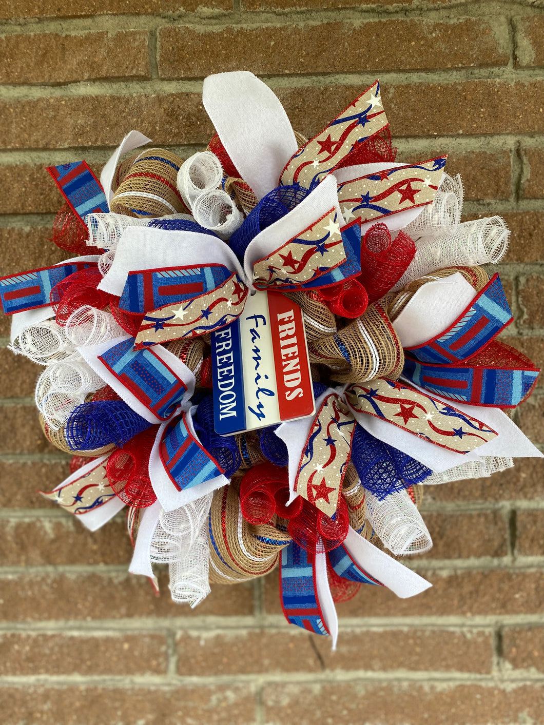 Friends Family Freedom Wreath