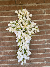 Load image into Gallery viewer, Off white tulip cross
